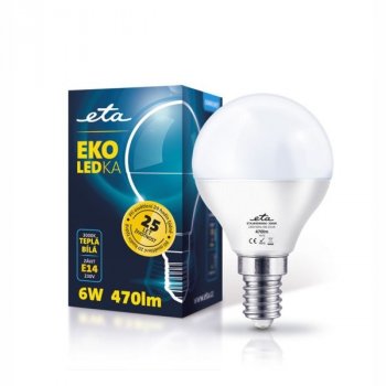 Eta EKO LEDka mini globe 6W E14 teplá bílá