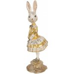 Clayre & Eef Vintage soška zaječice v šatech a se zlatou patinou Ø 13*36 cm – Hledejceny.cz