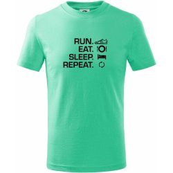 Run eat sleep repeat Tričko dětské bavlněné Mátová