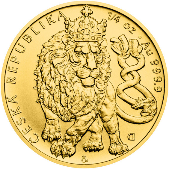 Česká mincovna Zlatá mince Český lev 2026 stand 1/4 oz