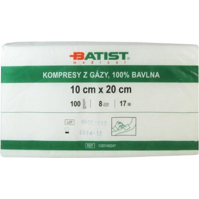 Batist gáza kompr.nesterilní 10 x 20cm-100 ks – Zboží Dáma