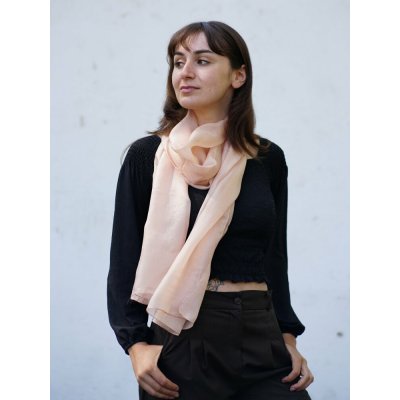 Hedvábná šála pudrově růžová – Hledejceny.cz