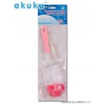 Akuku kartáč na láhev a dudlík růžový – Zboží Dáma