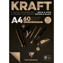 Blok Clairefontaine Brown & Black Kraft A4 60 listů 90 g