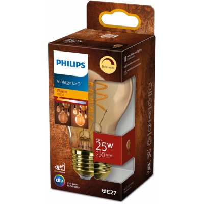 Philips LED žárovka klasická A60 E27 4W =25W 1800K 250lm dimm – Zbozi.Blesk.cz