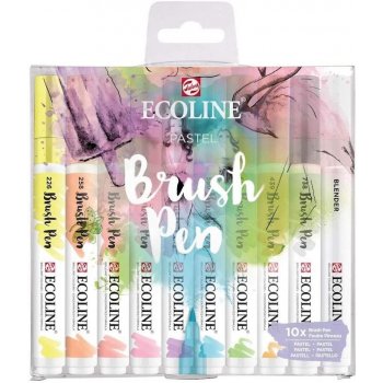 Royal Talens 11509801 Ecoline brushpen set sada štětečkových akvarelových popisovačů 10 ks Pastel