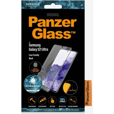 PanzerGlass - Tvrzené Sklo Case Friendly AB pro Samsung Galaxy S21 Ultra, Fingerprint komp., black, Černá 7258 – Zboží Živě