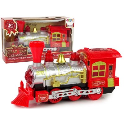 Import LEANToys Vánoční osvětlení lokomotivy zní červeně Bateriový provoz – Zboží Mobilmania