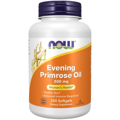 Now Foods Evening Primrose Oil Pupálkový olej 500 mg 250 softgelových kapslí – Hledejceny.cz