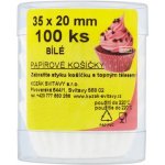 Košíček cukrářský(100ks/kra)35x20mm bílý – Zboží Dáma
