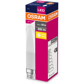 Osram LED žárovka E14 CL B FR 7W 60W teplá bílá 2700K , svíčka