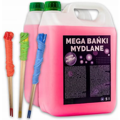 MEGA FUN Tekutina pro velké i malé mýdlové bubliny 10 litrů + 3 TYČINKY – Zboží Dáma