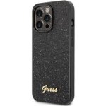 Pouzdro Guess Glitter Flakes Metal Logo Apple iPhone 14 Pro černé – Zboží Mobilmania