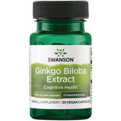 Swanson Ginkgo Biloba 24% výtažek 60 mg 30 kapslí – Hledejceny.cz