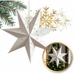 Textilomanie Vánoční papírová hvězda na zavěšení STARLET 35 cm, bílá – Zboží Dáma