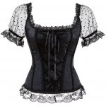 Krajkovaný gotický korzet - černý – Sleviste.cz