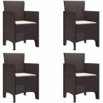 OMAXI 583239 Zahradní křeslo 4 ks Hnědá 53 x 49 x 85 cm PP – Hledejceny.cz