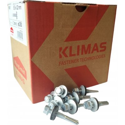 Samořezný střešní farmářský šroub 5,5 x 32 mm KLIMAS SW8 zinkovaný s podložkou EPDM (250 ks/bal) – Hledejceny.cz