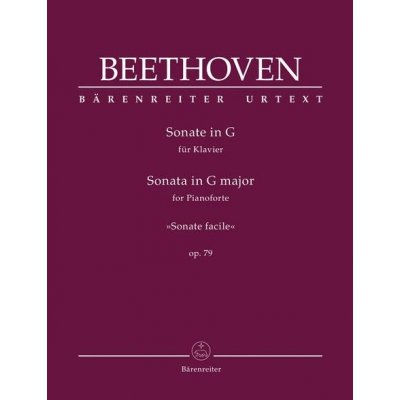 Beethoven Sonata In G Major Op. 79 "Sonate facile" noty na klavír – Zboží Mobilmania