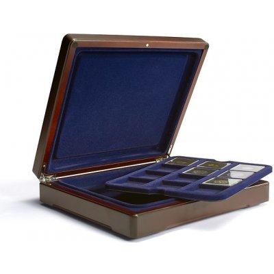 Leuchtturm Dřevěná mincovní kazeta Mazzola pro 24 mincí 50x50 mm blue – Zboží Dáma