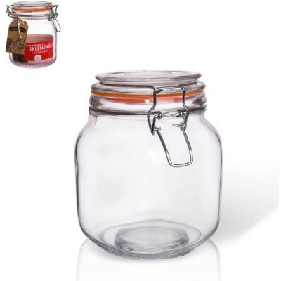 Orion Dóza sklo/kov klip patent Bela 1000ml – Zboží Mobilmania