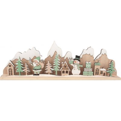 Maják Dekorace Zimní krajina na postavení dřevěné - 30x9x4cm – Hledejceny.cz