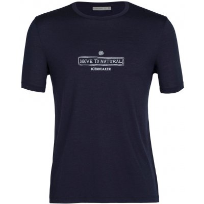 Icebreaker Mens Merino Tech Lite II SS T-Shirt Grown Down South, Midnight Navy