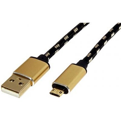 Roline 11.02.8820 Gold USB 2.0, USB A(M) - oboustranný microUSB B(M), 1,8m – Hledejceny.cz