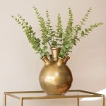 Bronzová antik kovová raw váza Tulip - 20*20*28cm - Mars & More – Hledejceny.cz