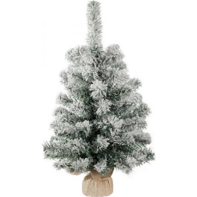 Stromček MagicHome Vianoce Snowy, jedľa v jute, zasnežený, 60 cm – Hledejceny.cz