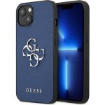 Pouzdro Guess iPhone 13 mini Saffiano 4G Metal Logo modré – Sleviste.cz