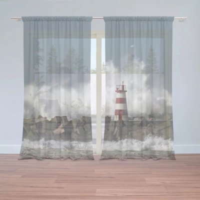 Záclony Maják ve vlnách: 2 ks - 150x250 cm - Sablio – Hledejceny.cz