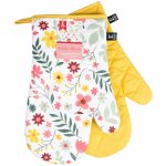 Kuchyňské bavlněné rukavice - chňapky FABULOUS FLOWERS žlutá 100% bavlna 19x30 cm Essex – Sleviste.cz