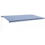 VidaXL Ručně zatahovací markýza 600 x 350 cm modrobílá – Zboží Mobilmania