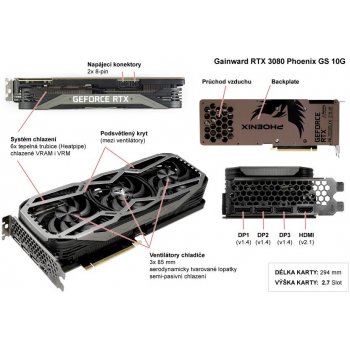 Gainward GeForce RTX 3080 Phoenix 10GB GDDR6X NED3080019IA-132AX od 14 510  Kč - Heureka.cz