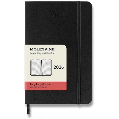 Moleskine A6 denní 2026 černý – Sleviste.cz