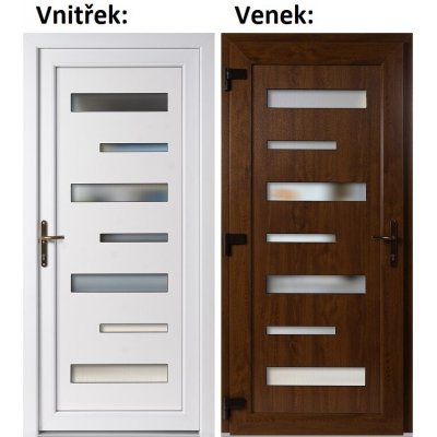 Soft Vchodové dveře 6100 Zlatý dub / Bílá 88x198 cm, levé, otevírání VEN – Hledejceny.cz