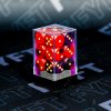 Příslušenství ke společenským hrám Sada 12 kostek D6 Purple-Red / Gold Chessex