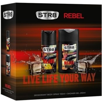 STR8 Rebel deospray 150 ml + sprchový gel 250 ml dárková sada