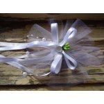 Mašle svatební z bílého tylu / bílá 001 – Zbozi.Blesk.cz