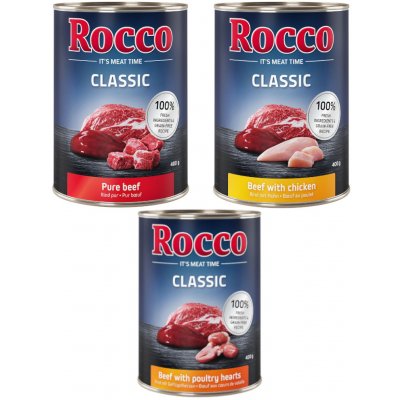 Rocco Classic Topseller mix hovězí hovězí/drůbeží srdíčka hovězí/kuřecí 24 x 400 g