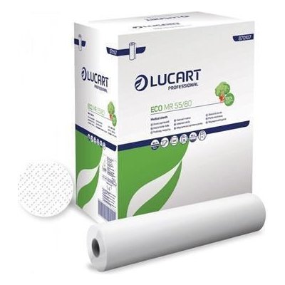 LUCART Papír na vyšetřovací lůžko Eco MR 55/80, bílá, 2-vrstvý, 55 cm x 80 m, 6 rolí, LUCART 870107U ,balení 6 ks 522901 – Zboží Mobilmania