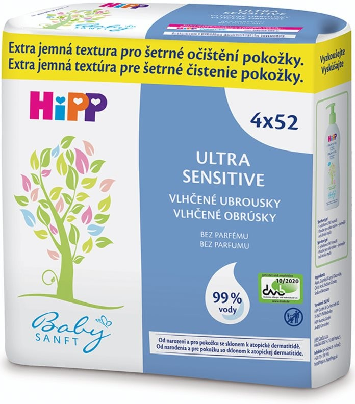 HiPP Babysanft Ultra Sensitive 4 x 52 ks od 129 Kč - Heureka.cz