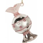Clayre & Eef Růžovo-stříbrná skleněná vánoční ozdoba bonbón Ø 4*8 cm – Hledejceny.cz