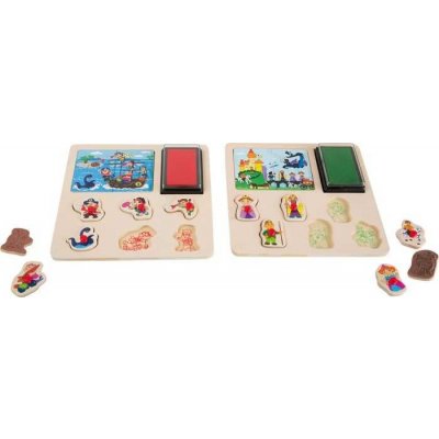 Legler Dřevěná dětská razítka Piráti a rytíři – Sleviste.cz