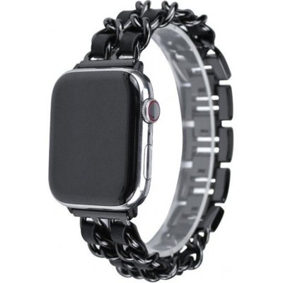 eses Kovový řetízkový řemínek propletený pro Apple Watch - Černý 42mm, 44mm, 45mm, 49mm