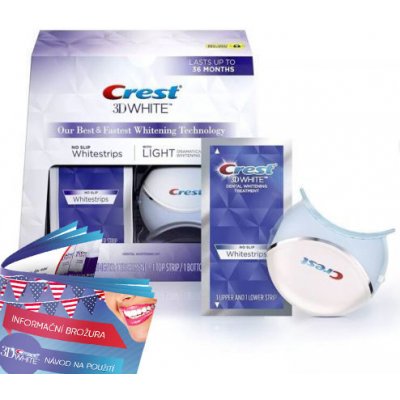 Procter & Gamble Bělicí pásky Crest 3D White s bělicí lampou (větší balení)  28 ks — Heureka.cz