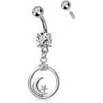 Šperky4U piercing do pupíku mesíc a hvězda WP0055 – Zboží Dáma