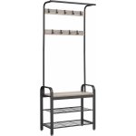 tectake 404534 věšák s botníkem 73,5x36x184cm,industrial světlé dřevo dub sonoma – Sleviste.cz