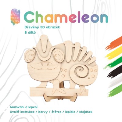 WoodBorn Chameleon Dřevěná 3D omalovánka – Hledejceny.cz